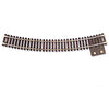 Atlas Ho 845 Terminal Section Snap-Track(R) Nickel-Silver Rail -- 18 Radius Curved Black Ties Track
