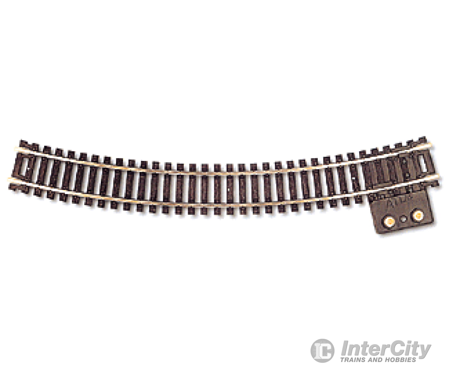 Atlas Ho 845 Terminal Section Snap-Track(R) Nickel-Silver Rail -- 18 Radius Curved Black Ties Track