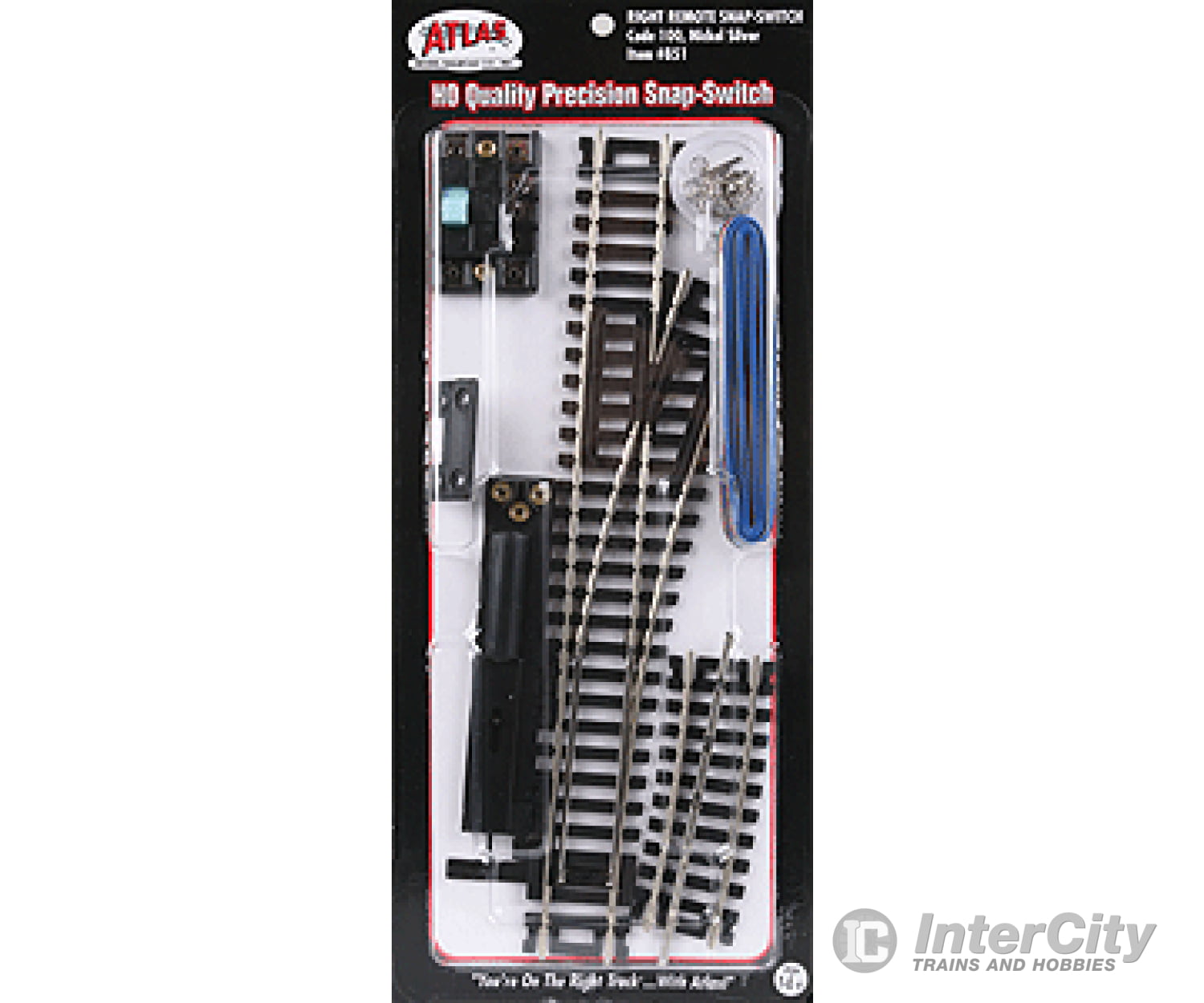 Atlas Ho 851 Code 100 Remote Control Snap-Switch(R) Turnout - Nickel-Silver Rail -- Right-Hand Track