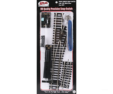 Atlas Ho 851 Code 100 Remote Control Snap-Switch(R) Turnout - Nickel-Silver Rail -- Right-Hand Track