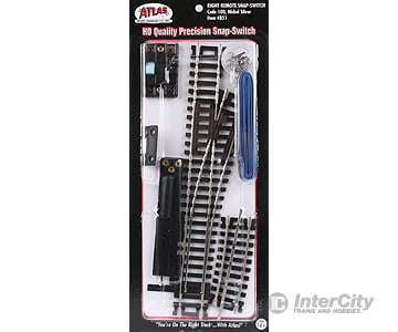 Atlas Ho 851 Code 100 Remote Control Snap-Switch(R) Turnout - Nickel-Silver Rail -- Right-Hand Track