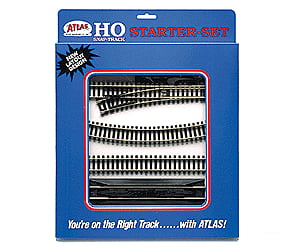 Atlas Ho 88 Snap Track Code 100 Starter Set -- Nickel-Silver Rail Black Ties & Turnouts
