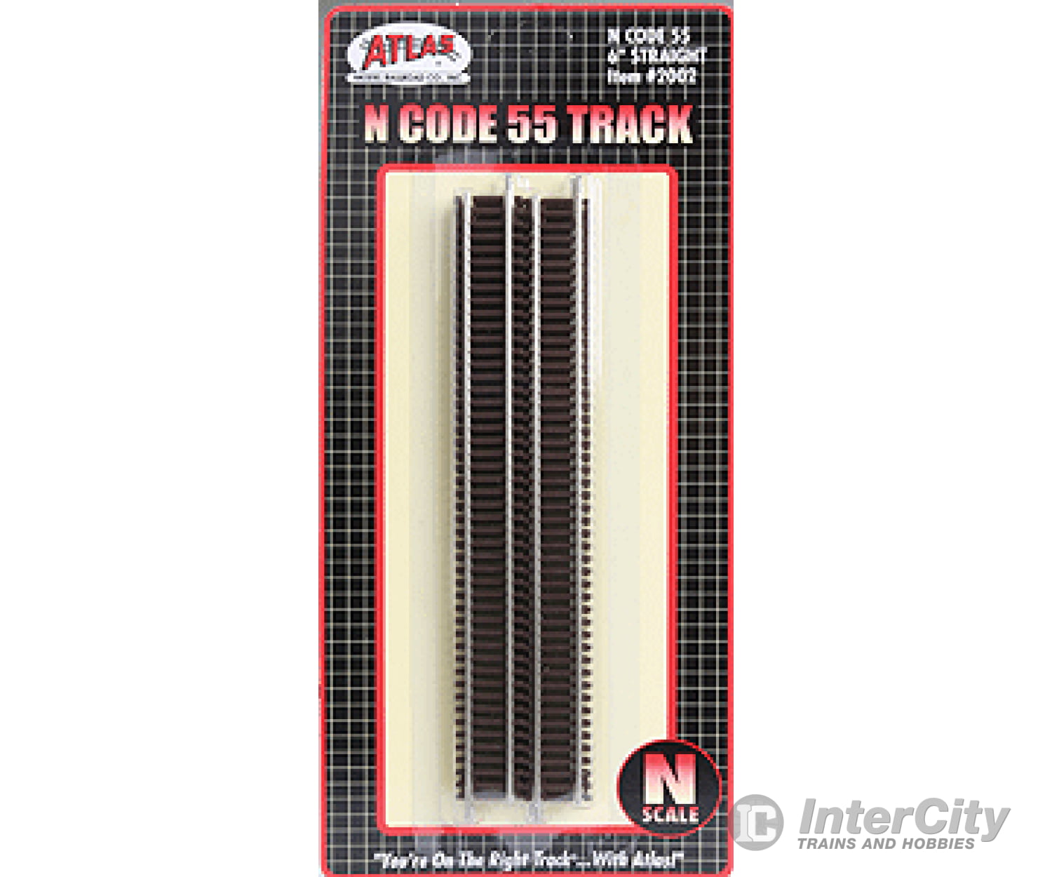 Atlas N 2002 Code 55 Straight Track - Nickel-Silver Rail Brown Ties -- 6 15.2Cm Pkg(6) & Turnouts