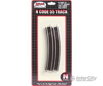 Atlas N 2012 Code 55 Track W/Nickel-Silver Rail & Brown Ties -- 11-1/4 Radius Full Curve Pkg(6)