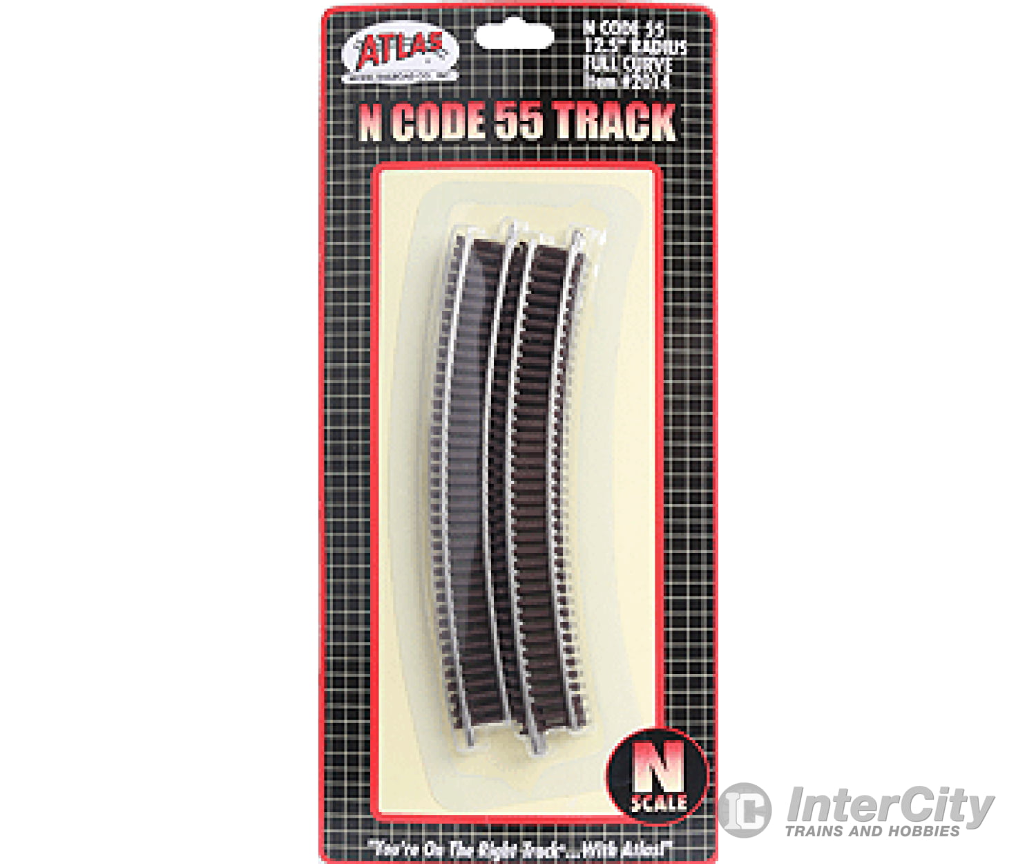 Atlas N 2014 Code 55 Track W/Nickel-Silver Rail & Brown Ties -- 12-1/2 Radius Full Curve Pkg(6)