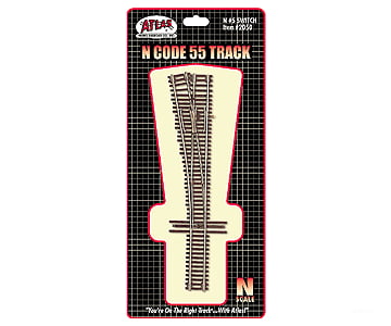 Atlas N 2050 Code 55 Turnout Nickel-Silver Rail Brown Ties -- No.5 Left Hand Track & Turnouts