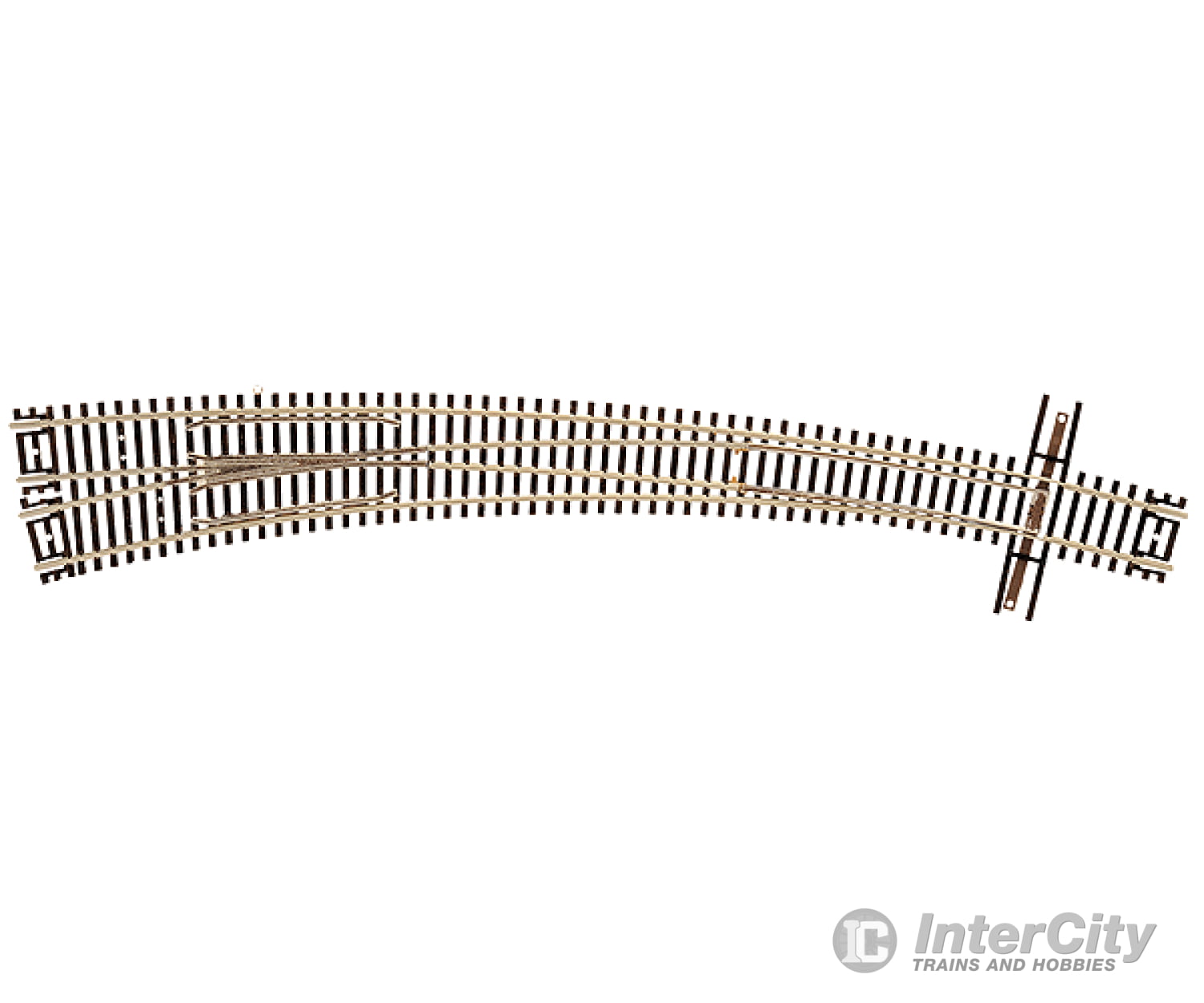 Atlas N 2058 Code 55 Curved Turnout; 21-1/4 Outside & 15 Inside Radius -- Left Hand Track Turnouts