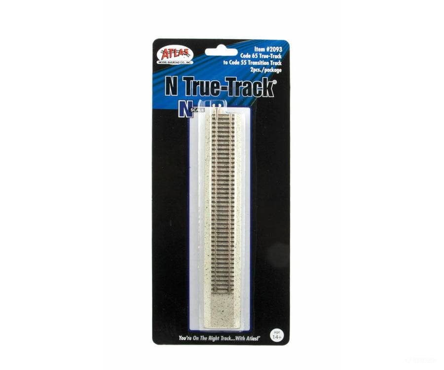 Atlas N 2093 Code 55 To 65 True-Track Transition Track -- Pkg(2) & Turnouts