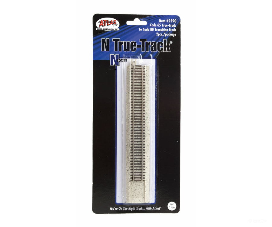 Atlas N 2590 Code 80 To 65 True-Track Transition Track -- Pkg(2) & Turnouts