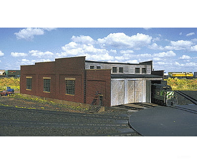 Atlas 2843 3-Stall Brick Roundhouse -- Holds Locomotives Up To 8 20Cm Long Structures