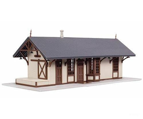 Atlas 2848 Maywood Train Station -- Kit - 5 X 2-1/4 12.7 5.7Cm (Tan Brown Trim) Structures