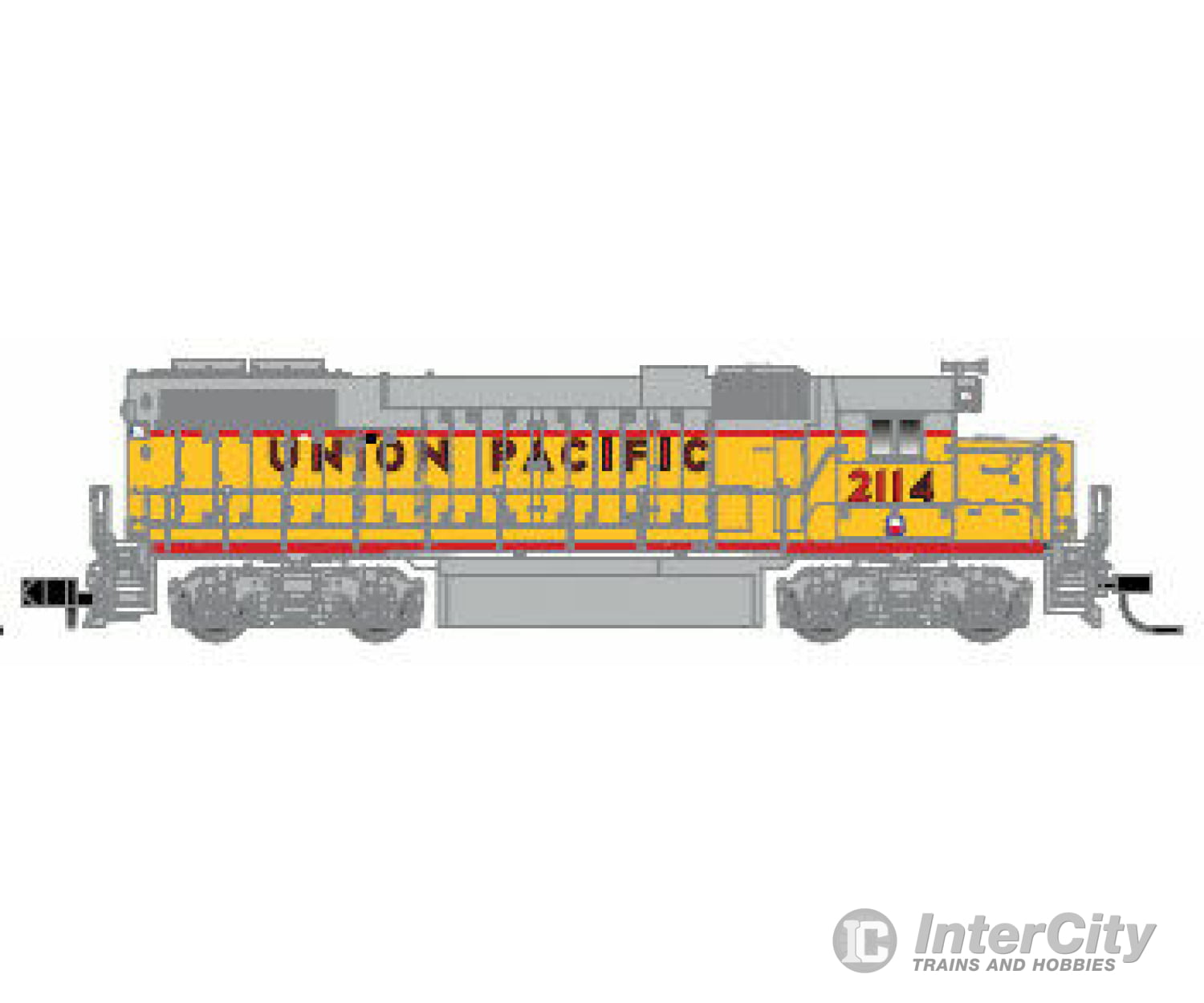 Atlas N 40002304 Emd Gp38-2 Low Nose No Dynamic Brakes W/Dcc -- Union Pacific #2114 (Armour Yellow