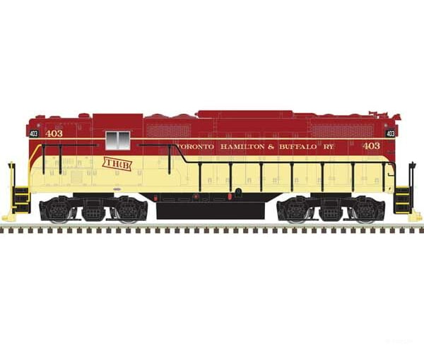 Atlas 40005353 Emd Gp9 W/Torpedo Tubes - Standard Dc -- Toronto Hamilton And Buffalo #403 (Maroon