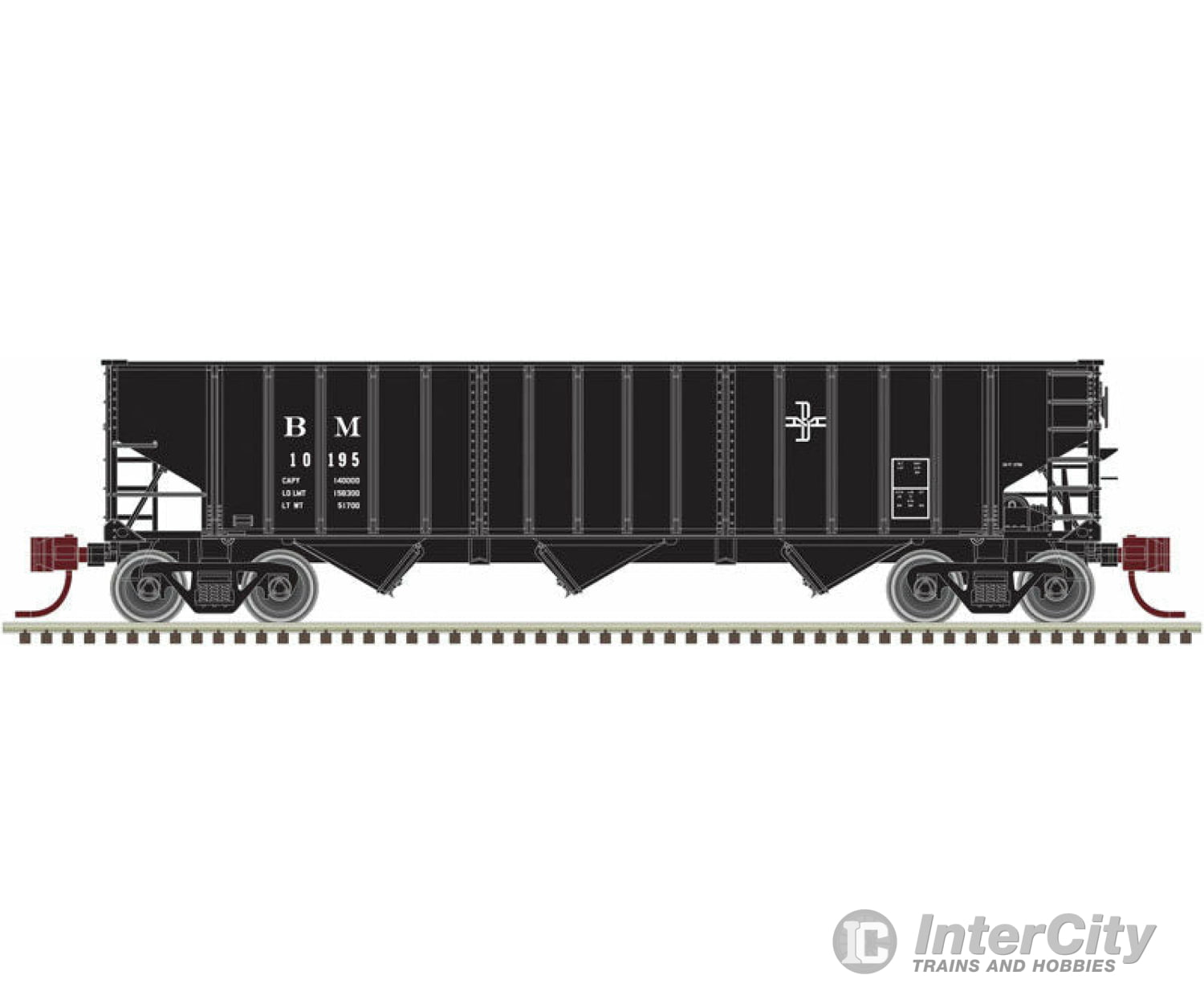 Atlas N 50003051 Pullman-Standard 2750 3-Bay Hopper - Ready To Run -- Boston & Maine #10003 (Black