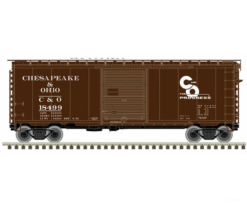 Atlas N 50003966 Ps-1 40 Boxcar W/6Door - Ready To Run Master(R) -- Chesapeake & Ohio 18293 (Boxcar