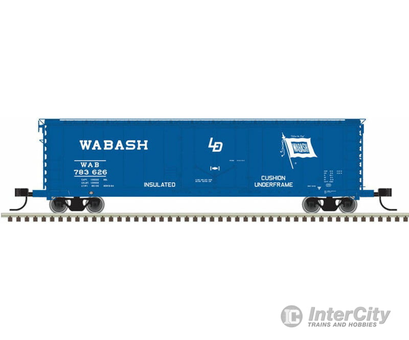 Atlas N 50004460 50 Rbl Plug-Door Boxcar - Ready To Run Master(R) -- Wabash 783626 (Blue White Flag