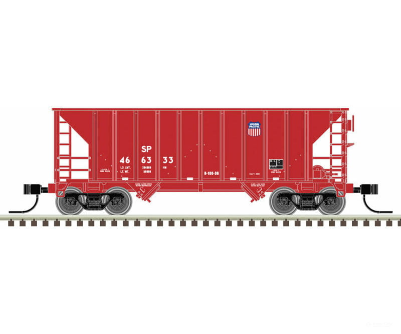 Atlas N 50004551 Greenville 100-Ton 2-Bay Hopper - Ready To Run Master(Tm) -- Union Pacific Sp