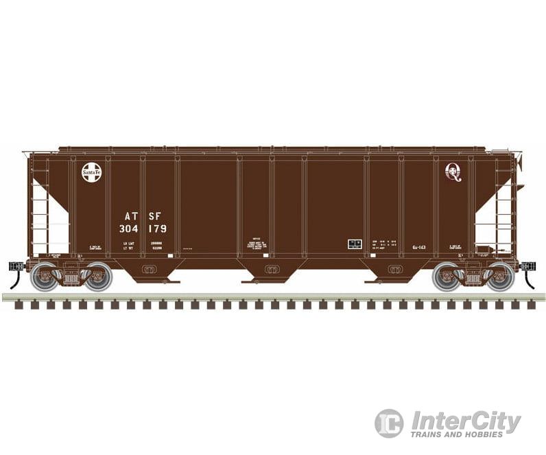 Atlas N 50004600 Ps-2 4427 3-Bay Covered Hopper - Ready To Run Master(R) -- Santa Fe 304179 (Boxcar