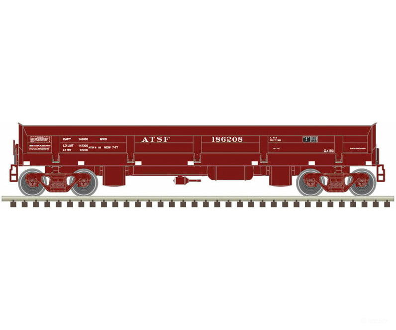 Atlas N 50005267 Difco Side-Dump Car - Ready-To-Run Master(R) -- Santa Fe 186205 (Boxcar Red)