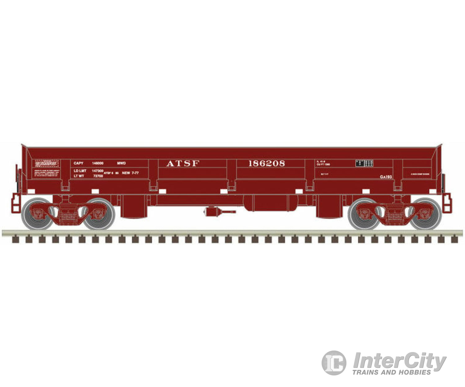 Atlas N 50005267 Difco Side-Dump Car - Ready-To-Run Master(R) -- Santa Fe 186205 (Boxcar Red)