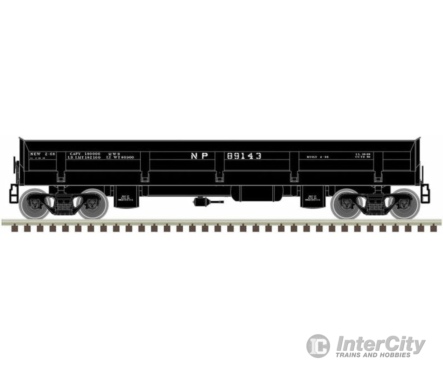 Atlas N 50005276 Difco Side-Dump Car - Ready-To-Run Master(R) -- Northern Pacific 89134 (Black)