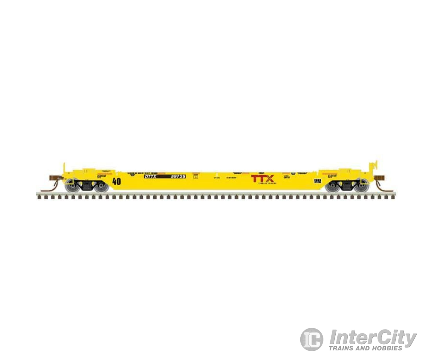 Atlas N 50005289 40 Rebuilt Well Car - Ready To Run Master(R) -- Trailer-Train #59042 (Yellow Red