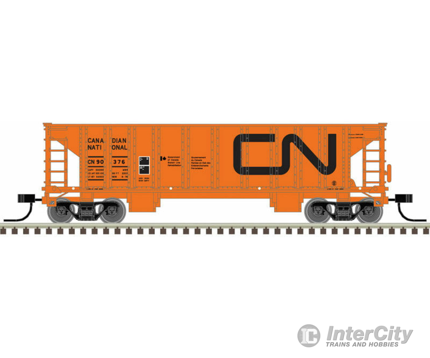 Atlas N 50005477 41 Ballast Hopper - Ready To Run Master(R) -- Canadian National 900385 (Orange