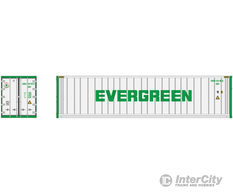 Atlas N 50005999 40 Reefer Container 3-Pack - Master(R) -- Evergreen Emcu #5321510 5321551 5321649