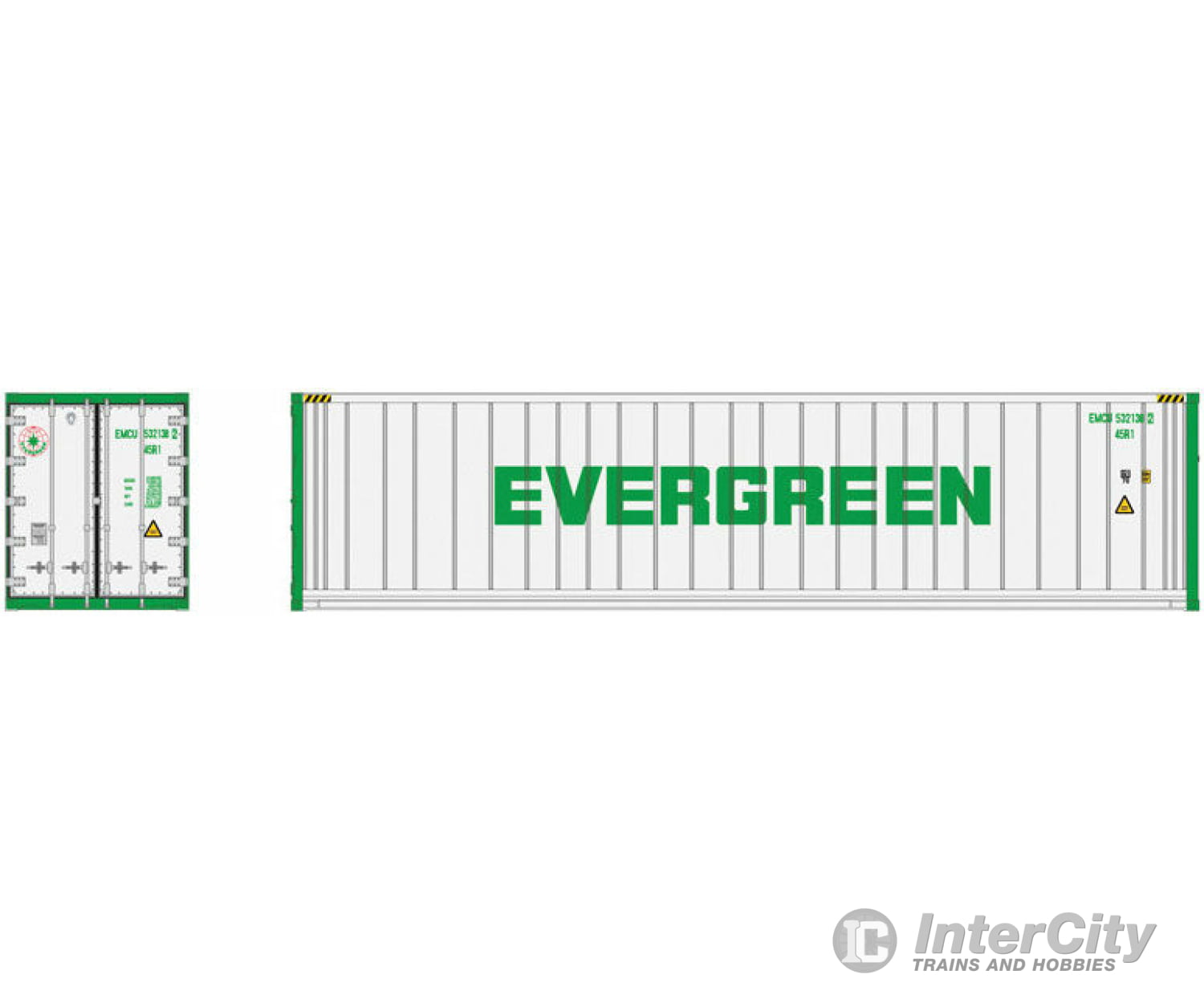 Atlas N 50005999 40 Reefer Container 3-Pack - Master(R) -- Evergreen Emcu #5321510 5321551 5321649