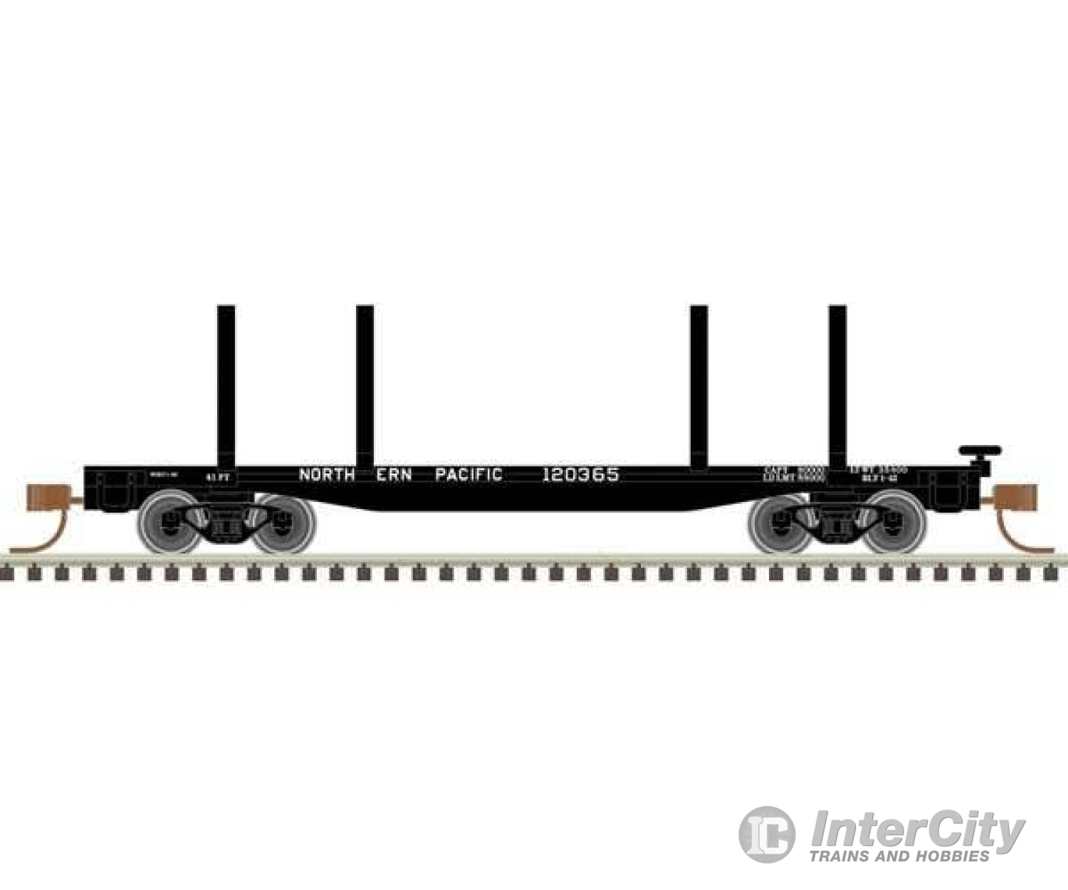 Atlas N 50006291 45’ Logging Flatcar - Ready To Run Master(R) Northern Pacific #120373 (Black