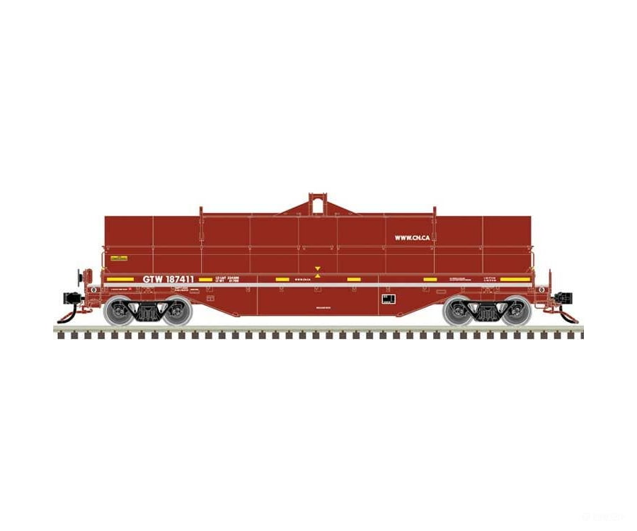 Atlas N 50006769 42’ Coil Steel Car with Fishbelly Side Sill - Master - Grand Trunk Western #187441 (Boxcar Red white