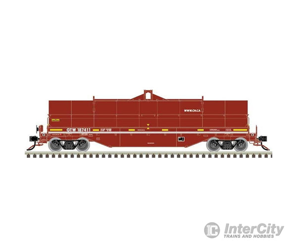 Atlas N 50006770 42’ Coil Steel Car with Fishbelly Side Sill - Master - Grand Trunk Western #187482 (Boxcar Red white