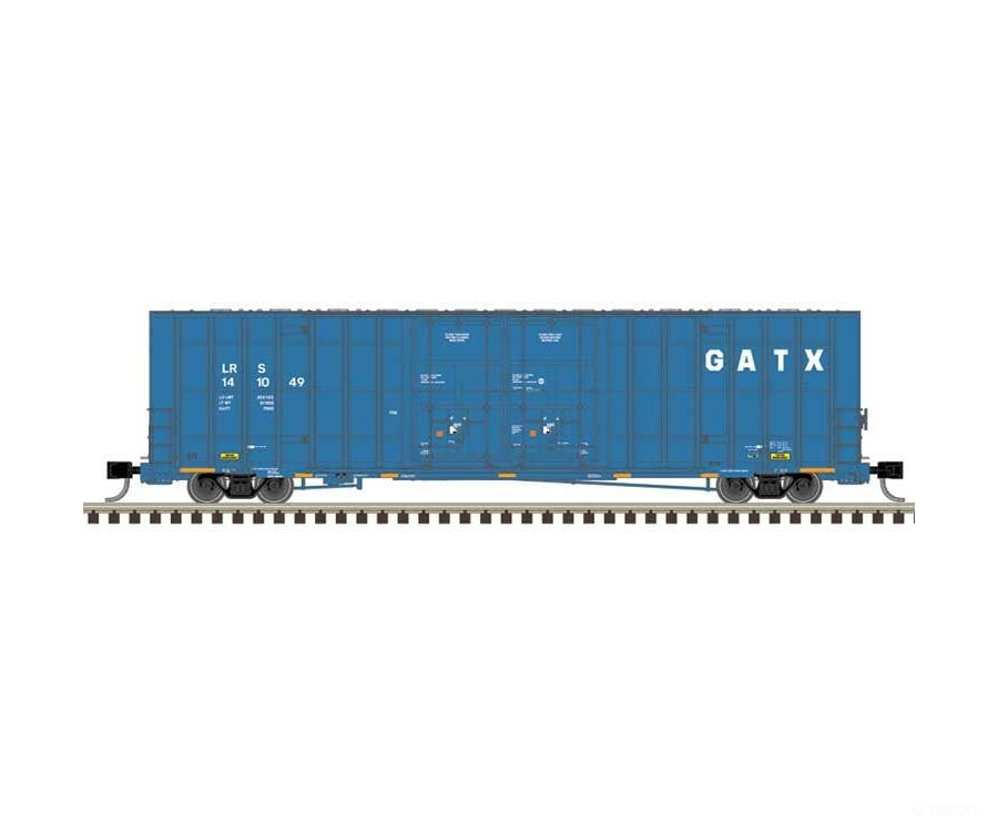 Atlas N 50006933 Gunderson 7550 Double-Door Boxcar 3-Pack - GATX Leasing LRS #141133 141176 141190 (blue white)