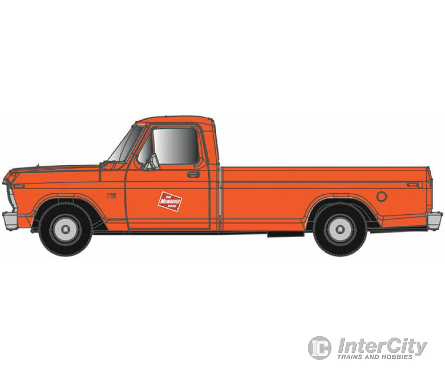 Atlas N 60000120 1973 Ford(R) F-100 Pickup Truck 2-Pack - Assembled -- Milwaukee Road (Orange) Cars