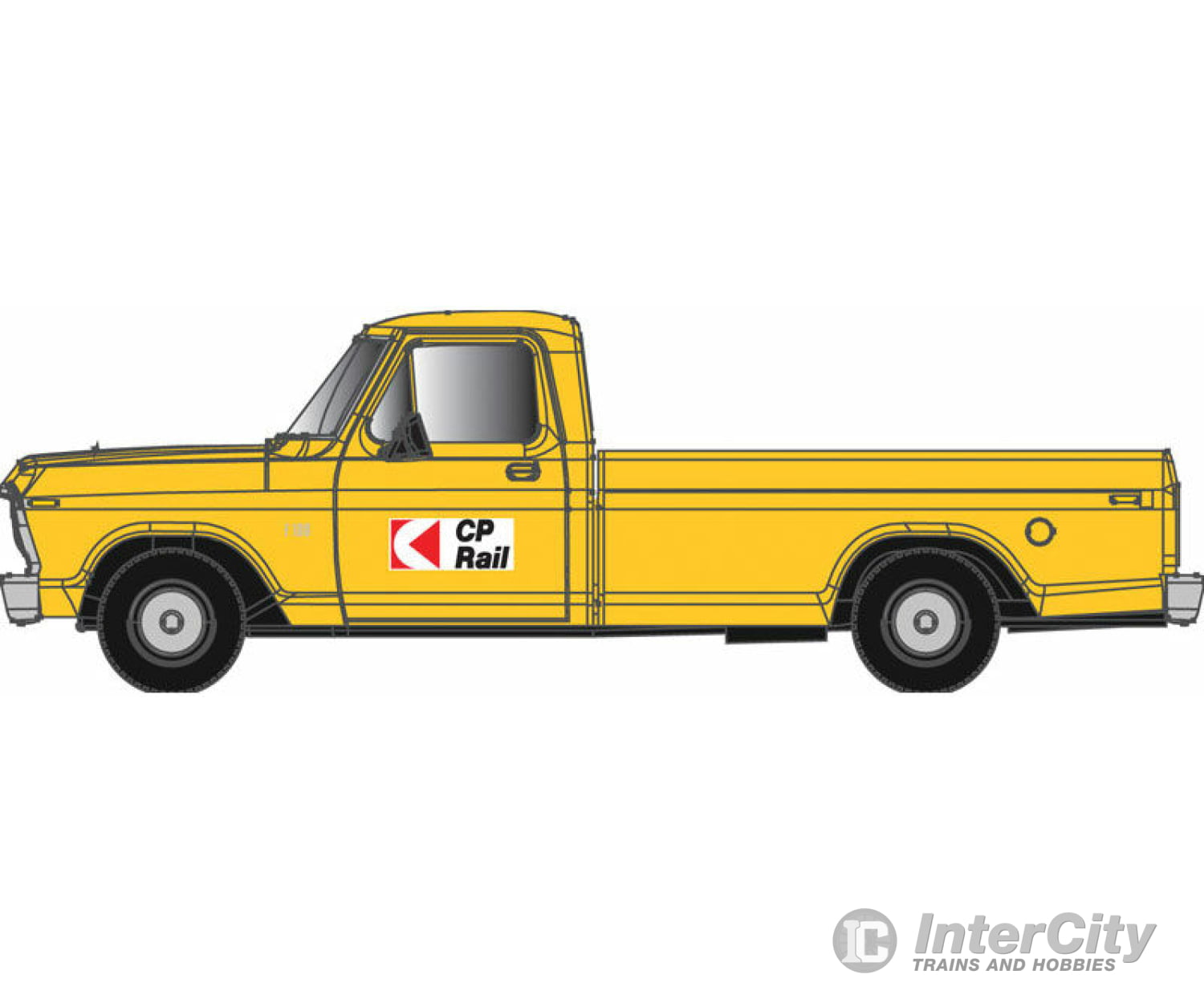 Atlas N 60000126 1973 Ford F-100 Pickup Truck 2-Pack - Assembled -- Canadian Pacific (Yellow) Cars &