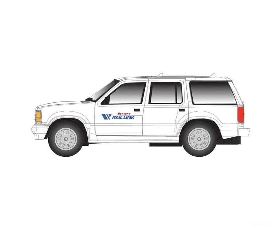 Atlas N 60000169 1993 Ford(R) Explorer 2-Pack - Assembled - Montana Rail Link (white blue red) - Cars & Trucks