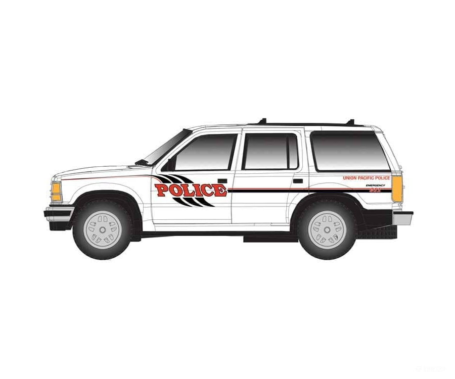 Atlas N 60000174 1993 Ford(R) Explorer 2-Pack - Assembled - Union Pacific (RR Police white black red) - Cars & Trucks