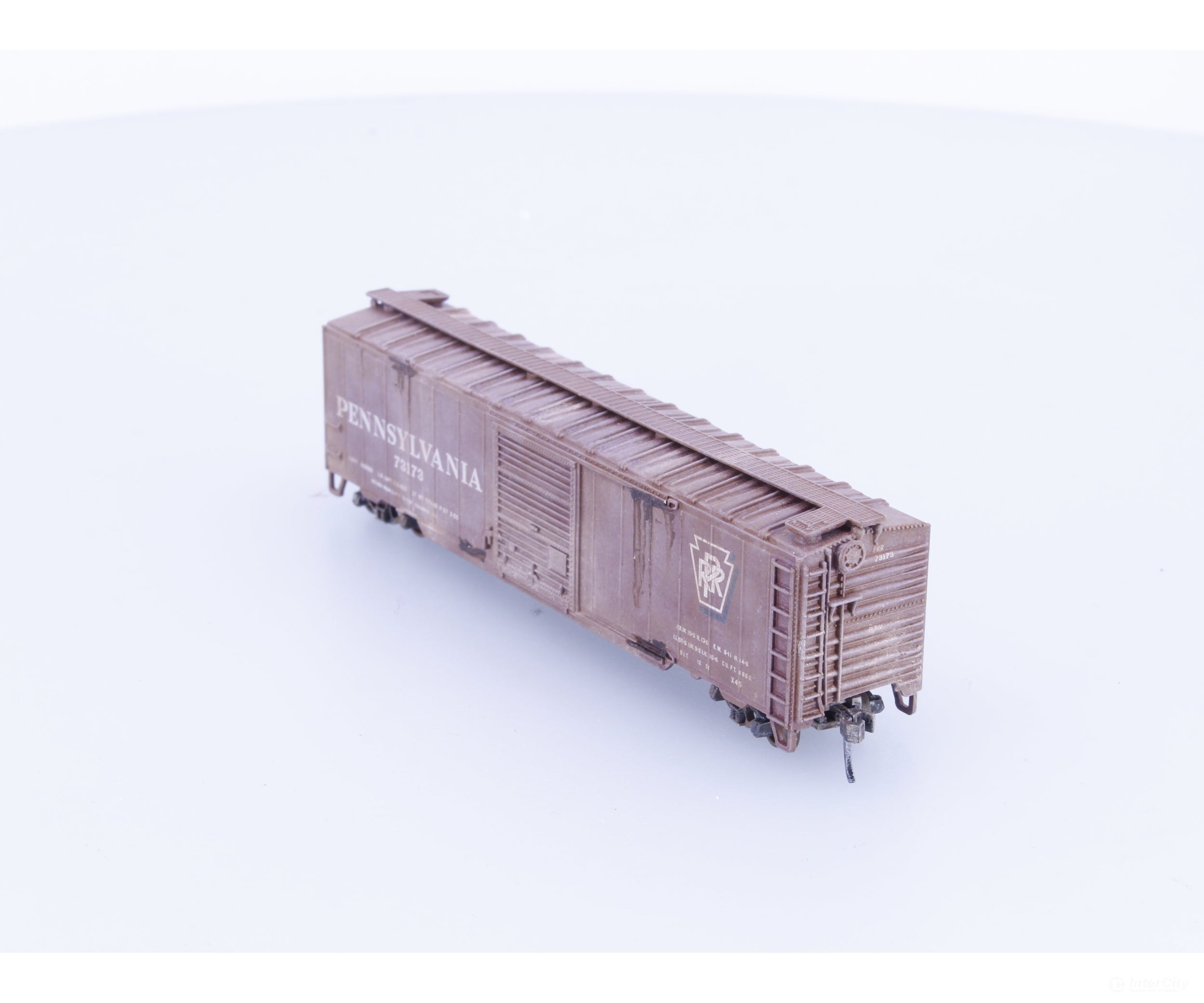 Atlas Trainman 38908 N 50’ Single Door Boxcar Weathered Pennsylvania Railroad (PRR) 73173 - Freight Cars