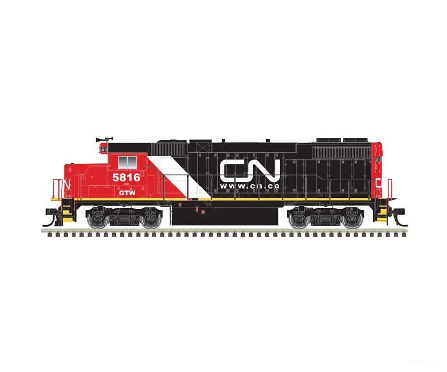 Atlas Trainman HO 10004573 EMD GP38-2 - Sound & DCC - Gold - Canadian National GTW #5824 (black red white Website Logo)