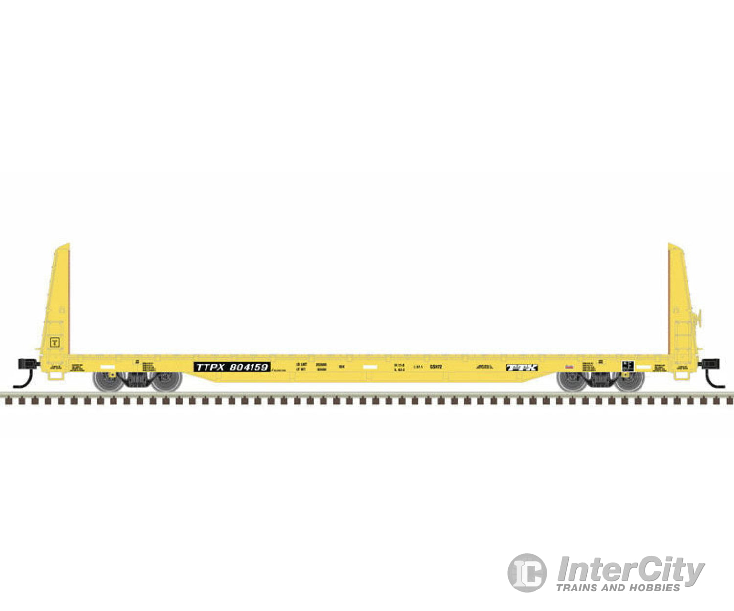 Atlas Trainman Ho 20006446 62 Bulkhead Flatcar - Ready To Run -- Ttx 804299 (Yellow Black) Freight