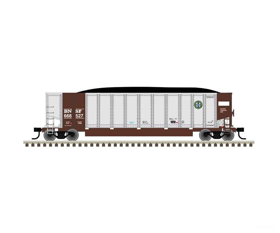 Atlas Trainman HO 20007705 Aluminum Coal Gondola - BNSF Railway #668507 (aluminum Boxcar Red Circle/Cross Logo)