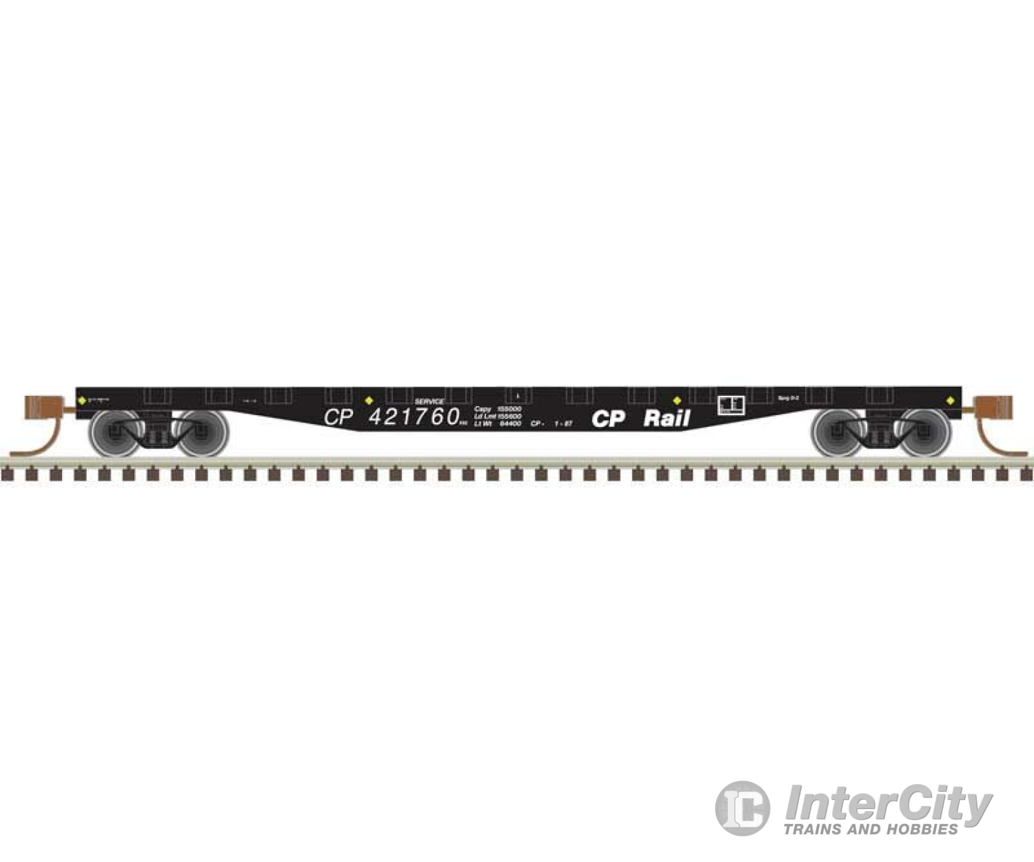 Atlas Trainman N 50005561 50’ Steel Flatcar With Stakes - Ready To Run -- Canadian Pacific 421760