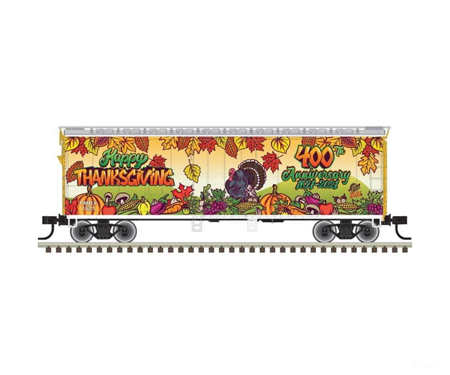 Atlas Trainman N 50006042 40 Plug-Door Boxcar - Ready To Run Trainman(R) -- Happy Thanksgiving Prlx