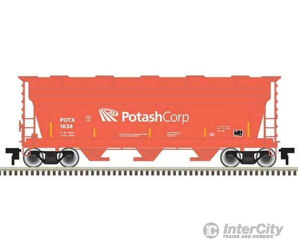 Atlas Trainman N 50006120 ACF 3560 Center-Flow Covered Hopper - Potash Corp 1624 (Salmon white) Freight Cars