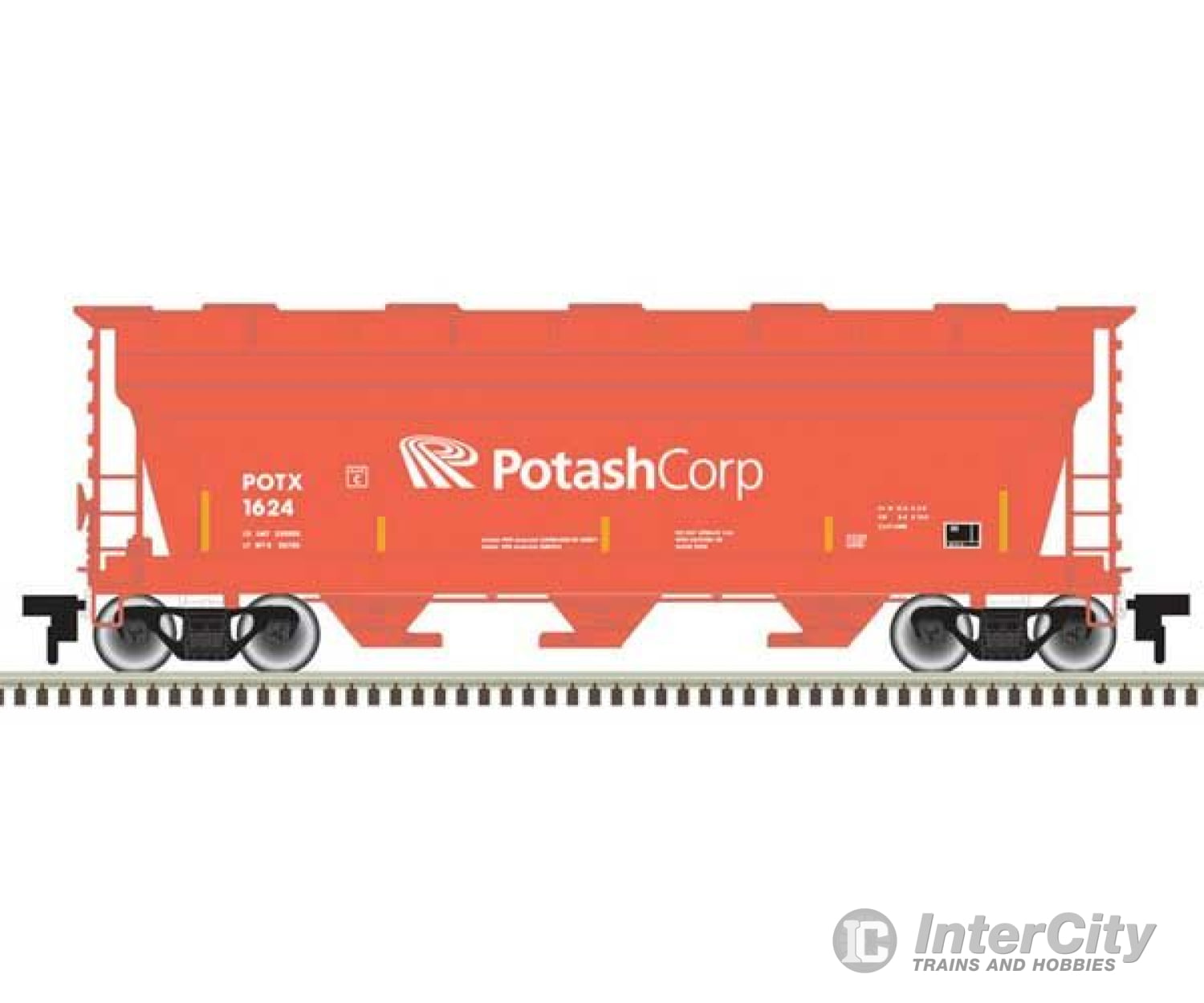 Atlas Trainman N 50006120 Acf 3560 Center-Flow Covered Hopper - Ready To Run -- Potash Corp 1624