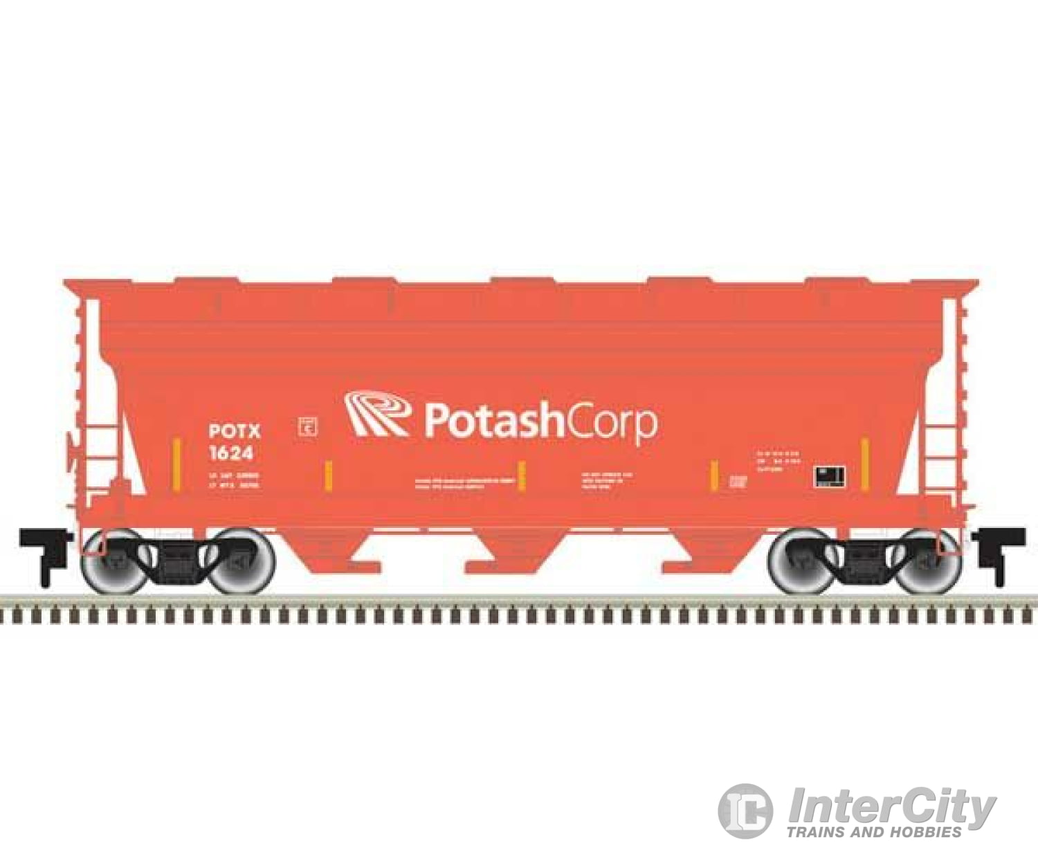 Atlas Trainman N 50006121 Acf 3560 Center-Flow Covered Hopper - Ready To Run -- Potash Corp 1709