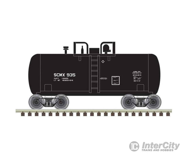 Atlas Trainman N 50006882 28’ Beer Can Shorty Tank Car - Shell Chemical SCMX #947 (black white) Freight Cars