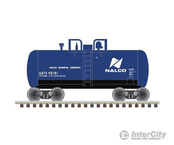 Atlas Trainman N 50006887 28’ Beer Can Shorty Tank Car - Nalco GATX #55181 (blue white) Freight Cars
