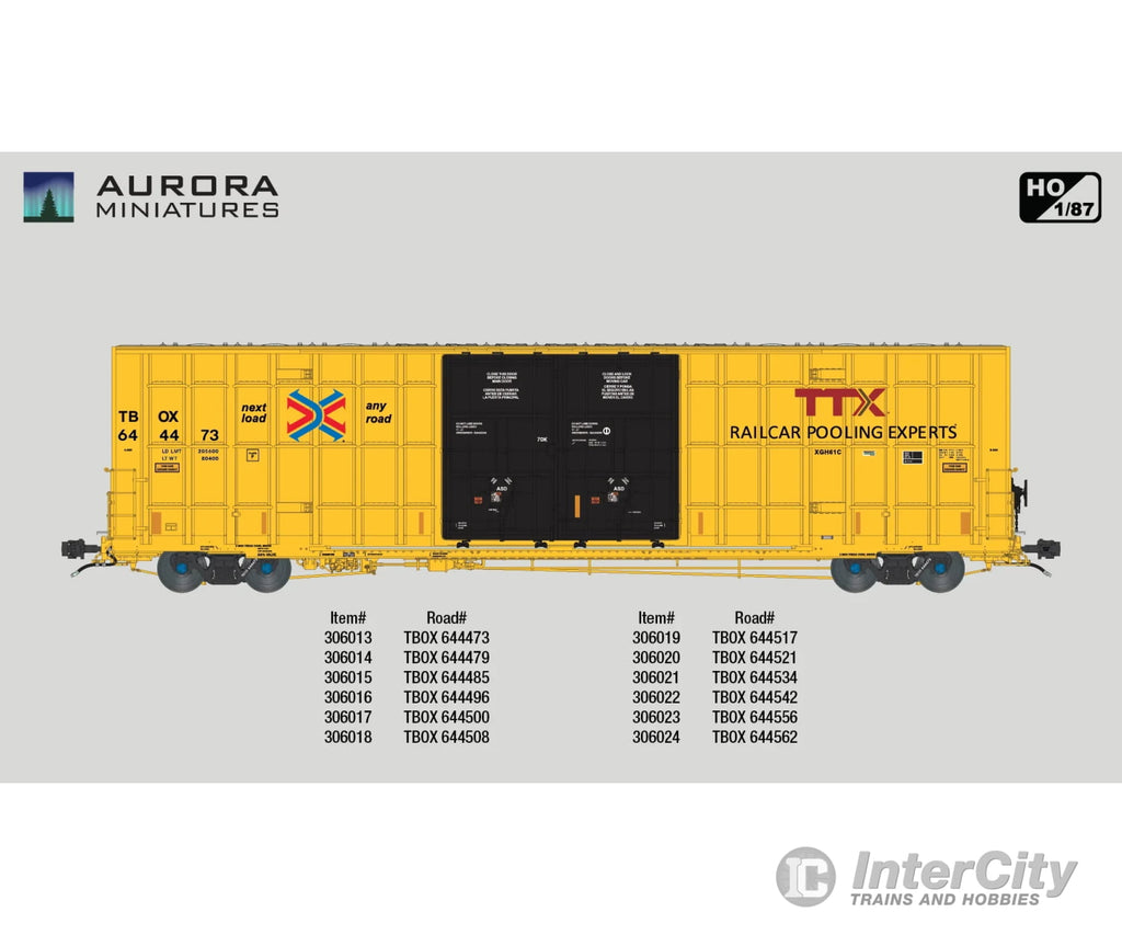 Aurora Miniatures 306013 Ho Greenbrier 7550 Cf 60’ Plate F Boxcar - Tbox 644473 (Xgh61C) Freight