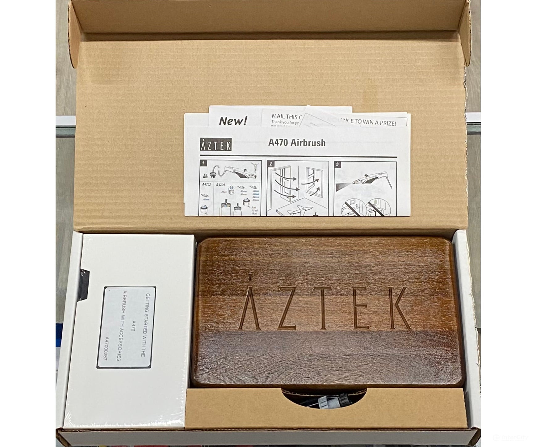 Aztek A4709 Airbrush Set in Wood Case New in Box Tools